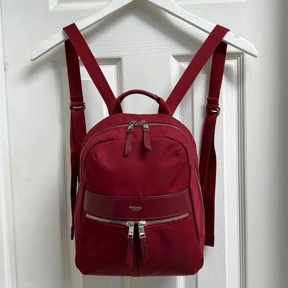 Knomo Compact Burgundy Backpack for Women